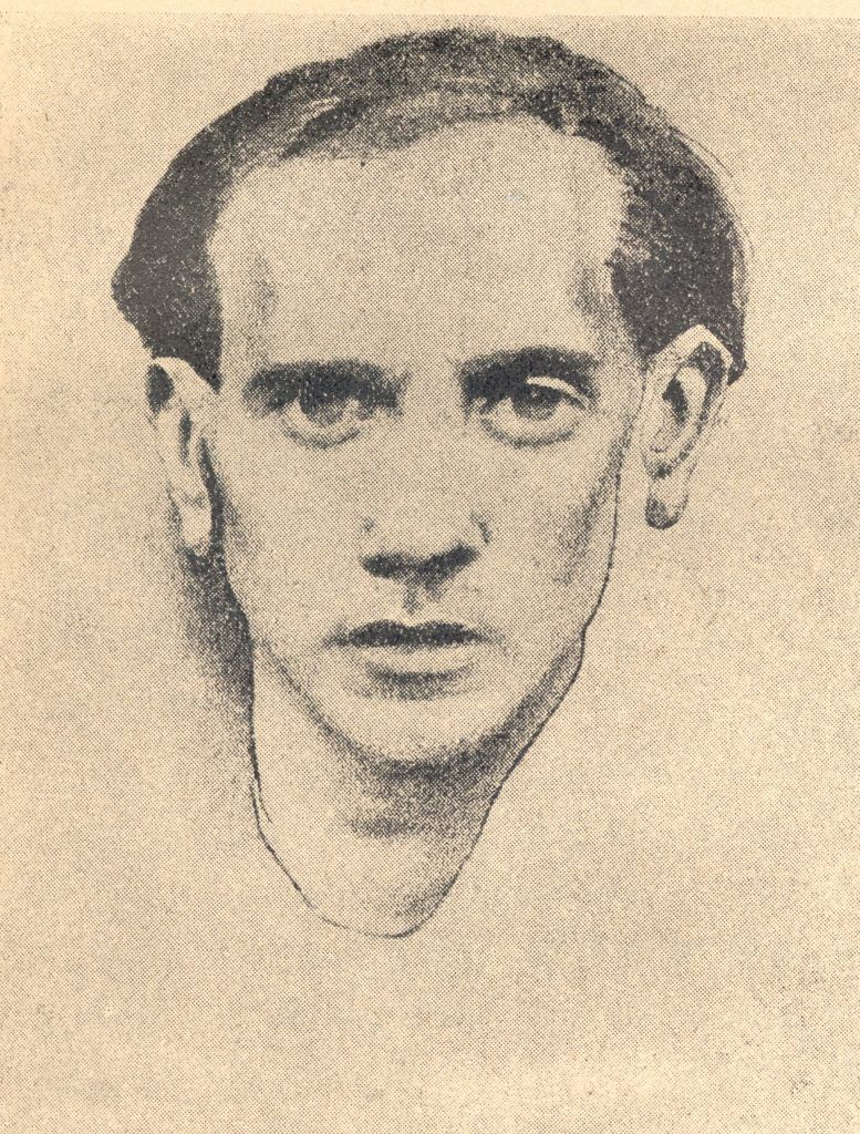 Dibujo retrato del poeta rumano Max Blecher.